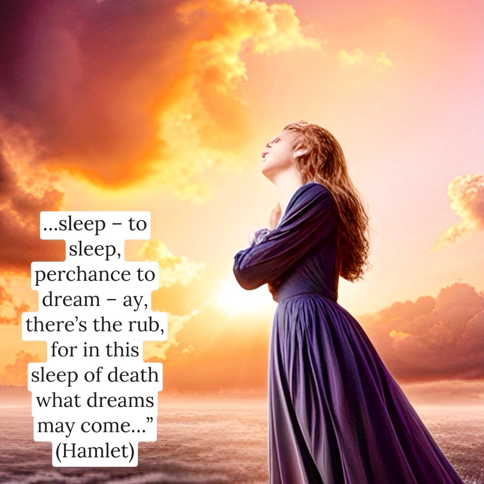 sleep – to sleep, perchance to dream – ay, there’s the rub, for in this sleep of death what dreams may come…” (Hamlet)