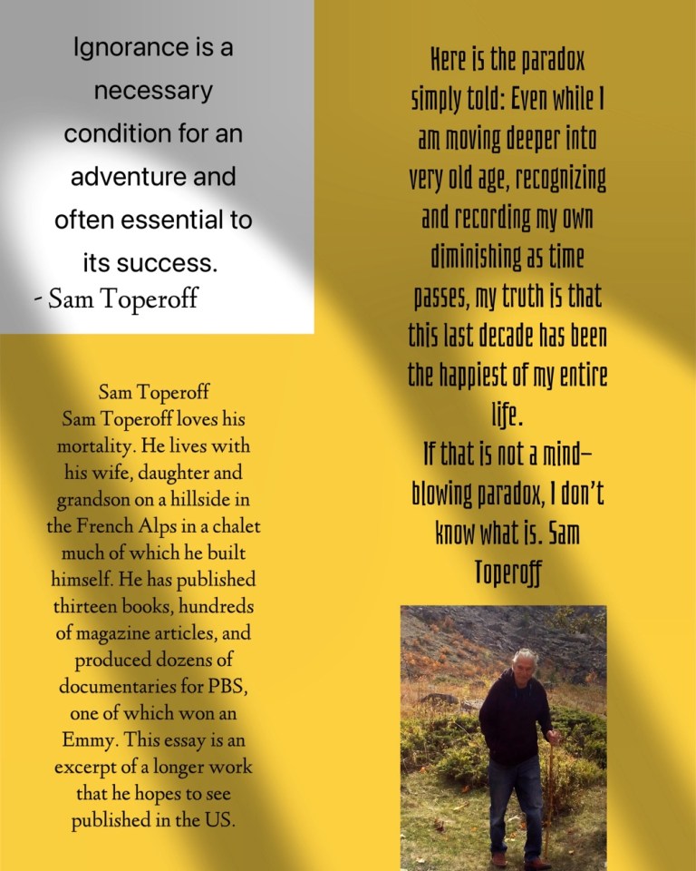 “Getting older” Sam Toperoff