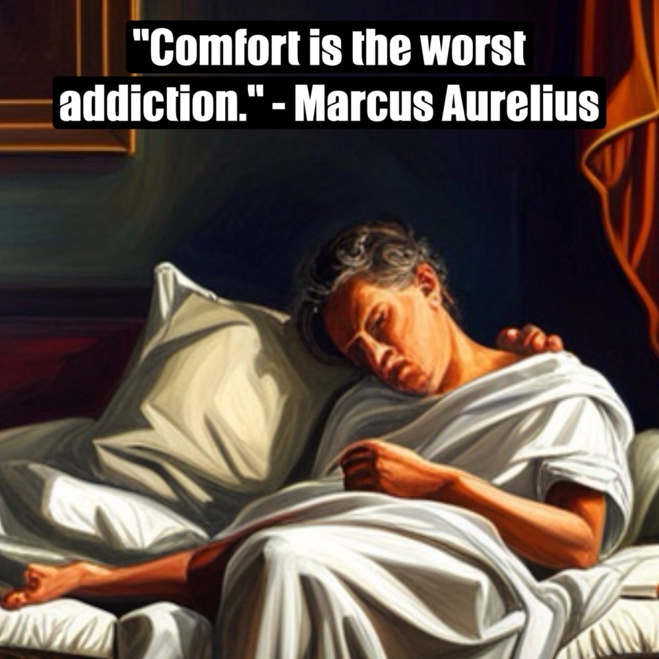 “Comfort is the worst addiction.” – Marcus Aurelius #comfort #addiction