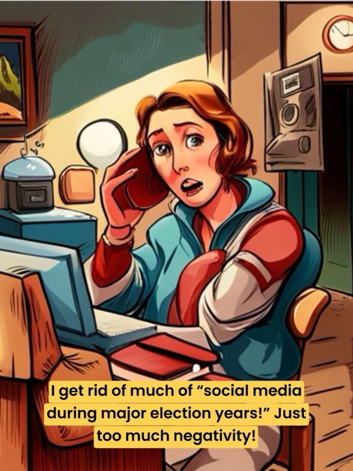 I get rid of much of “social media during major election years!” Just too much negativity! #socialmedia #electionyear