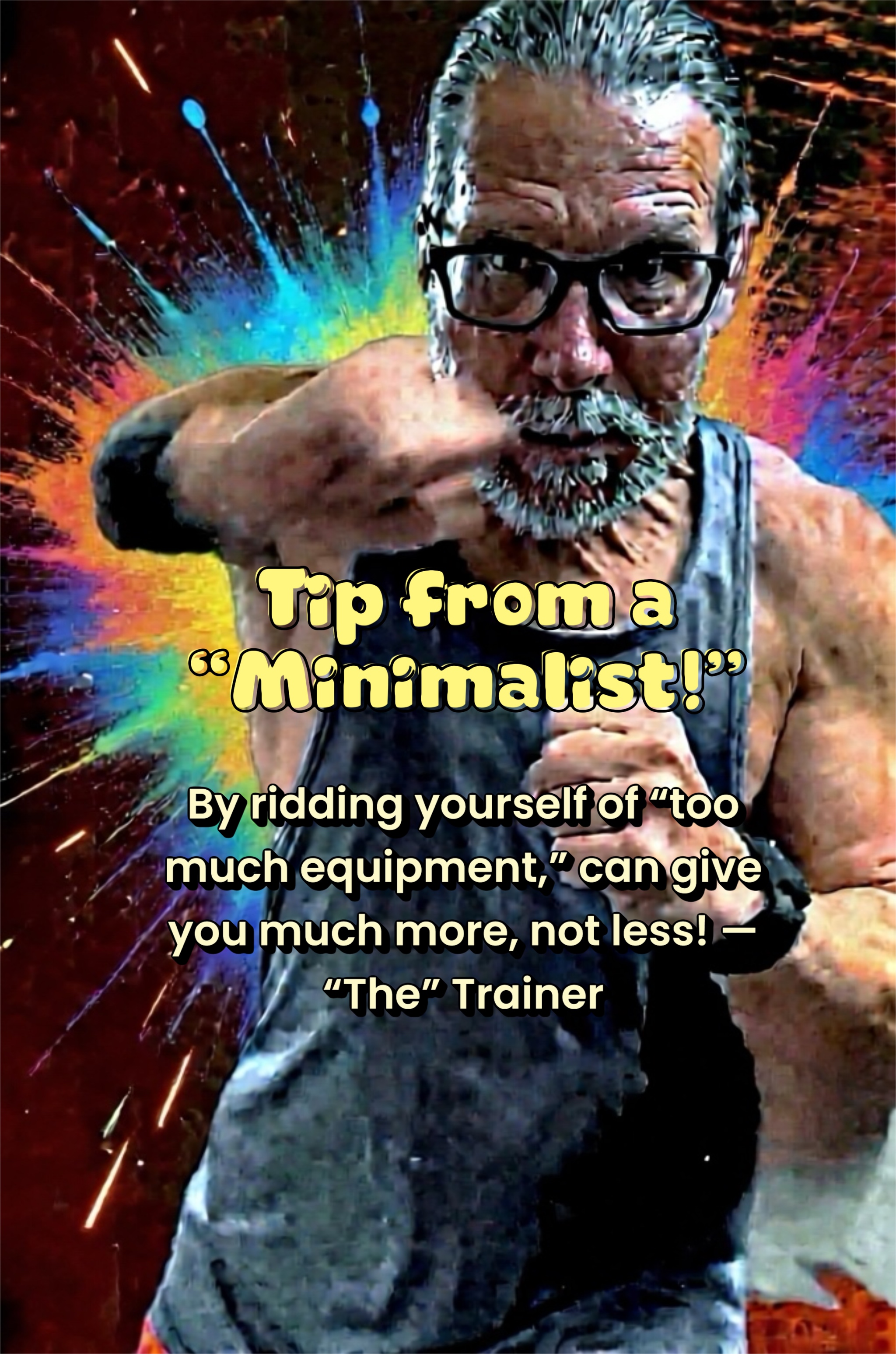 By ridding yourself of “too much equipment,” can give you much more, not less! — “The” Trainer