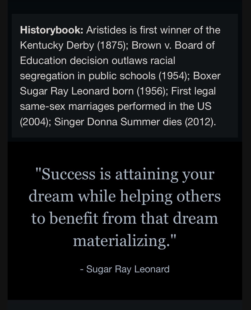 “Success is attaining your dream while helping others to benefit from that dream materializing.”