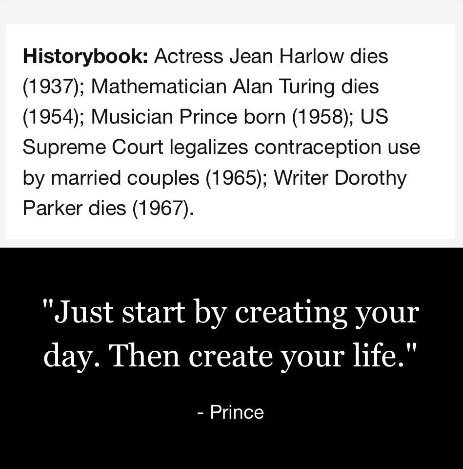 “Just start by creating your day. Then create your life.”