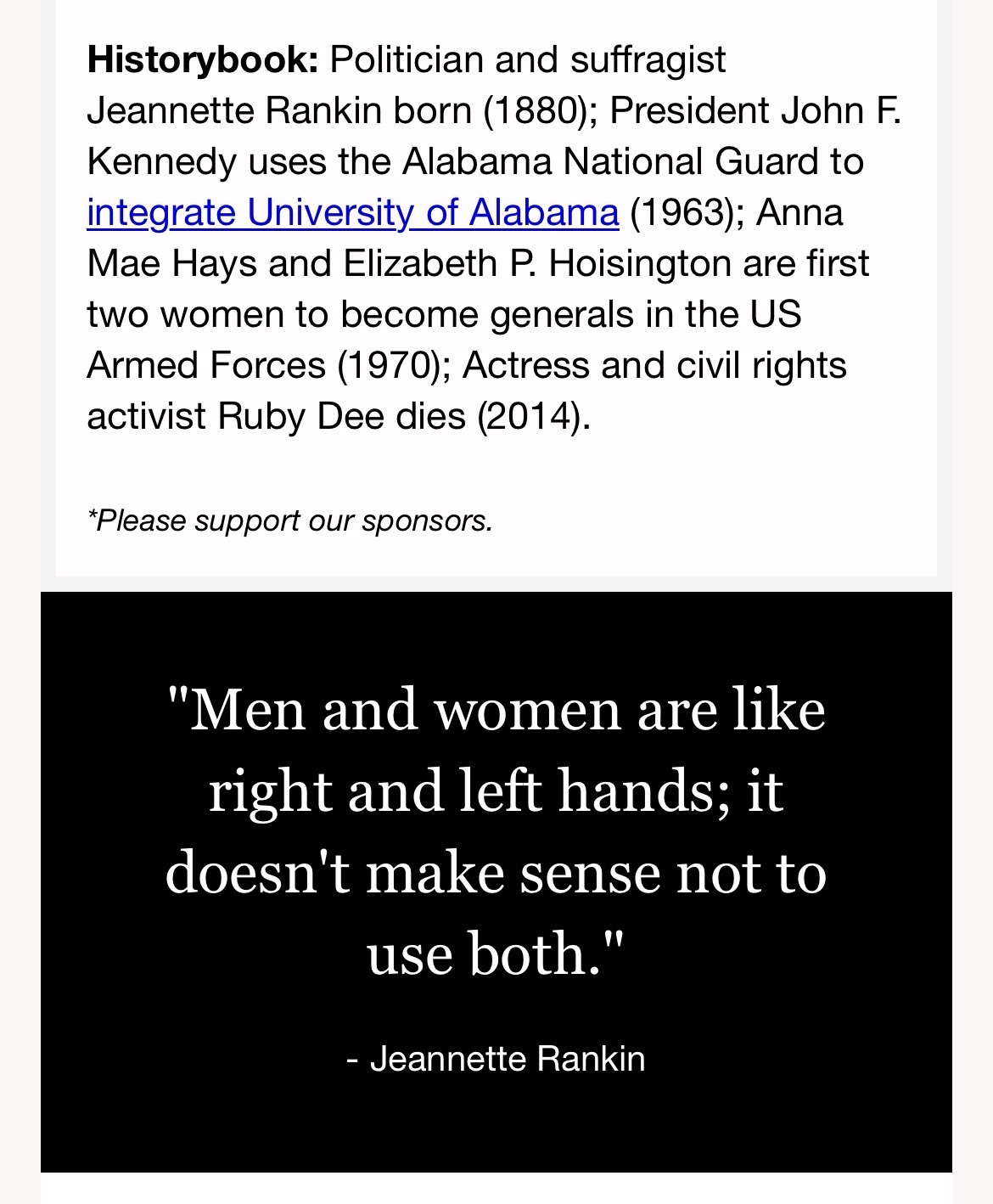 “Men and women are like right and left hands; it doesn’t make sense not to use both.”