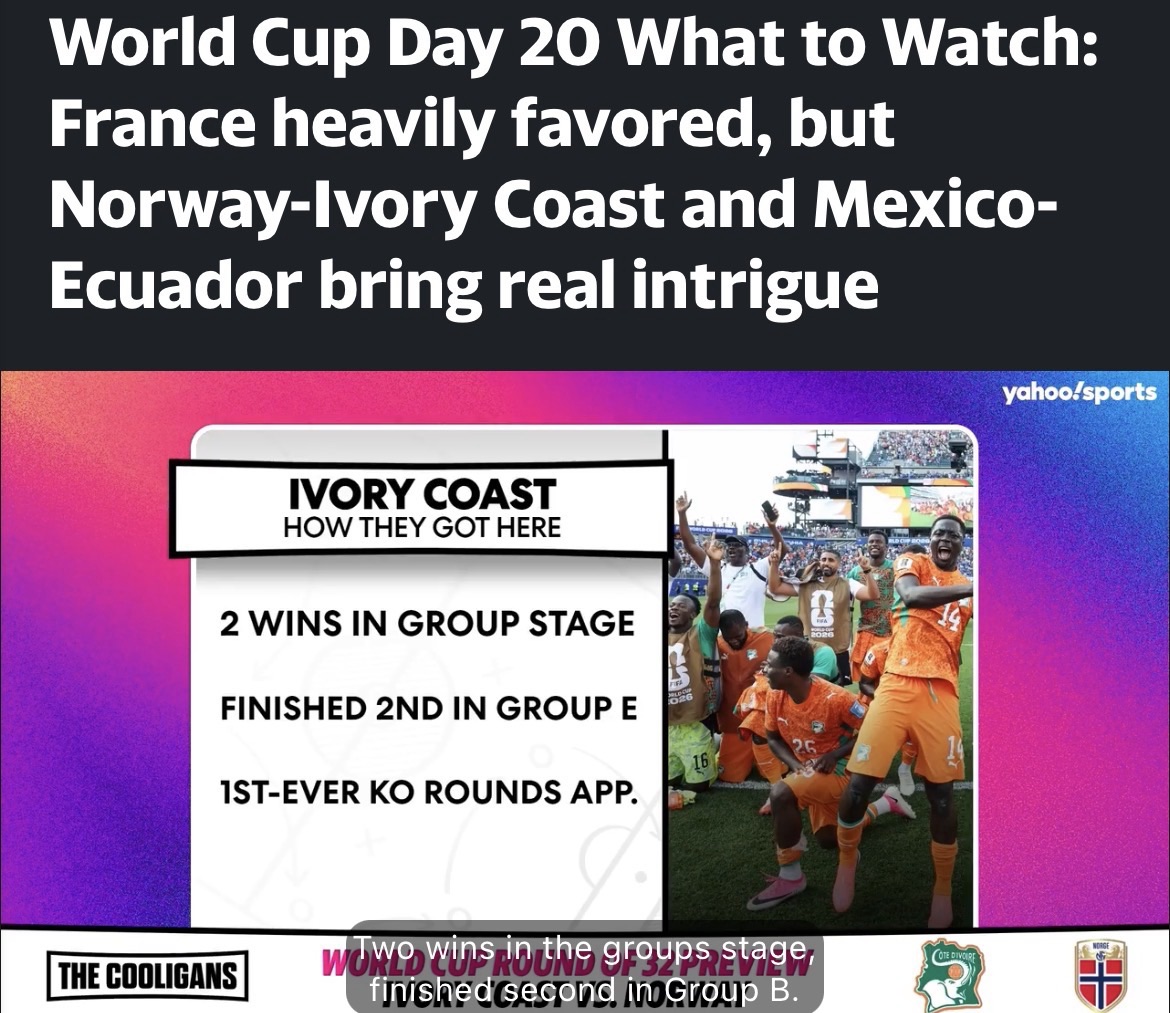 World Cup Day 20 What to Watch: France heavily favored, but Norway-Ivory Coast and Mexico-Ecuador bring real intrigue