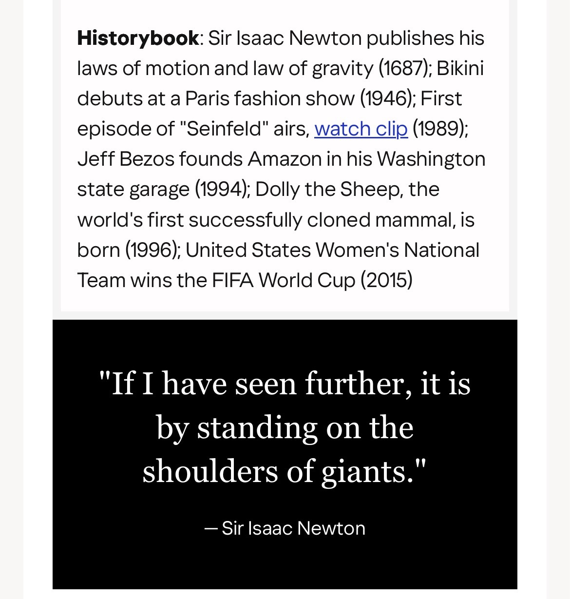 “If I have seen further, it is by standing on the shoulders of giants.”